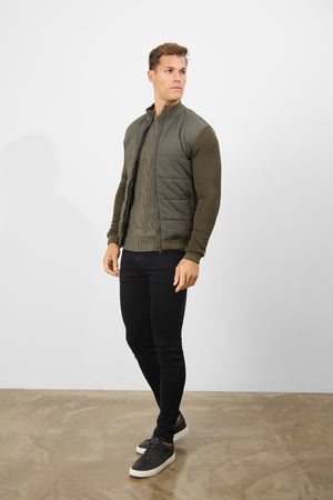 Quilted Hybrid Jacket in Khaki - TAILORED ATHLETE - ROW