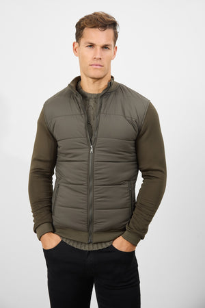 Quilted Hybrid Jacket in Khaki - TAILORED ATHLETE - ROW