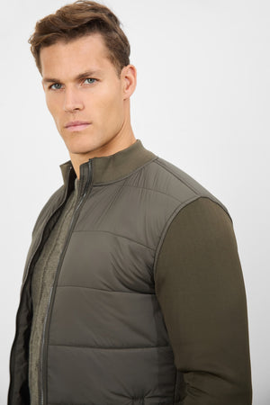 Quilted Hybrid Jacket in Khaki - TAILORED ATHLETE - ROW