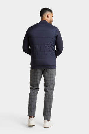 Quilted Hybrid Jacket in Navy - TAILORED ATHLETE - ROW