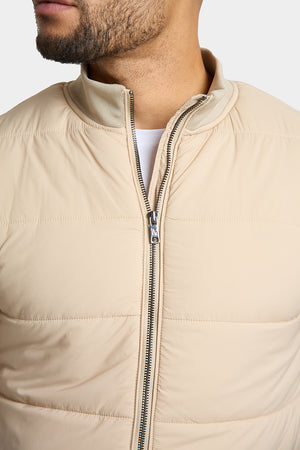 Quilted Hybrid Jacket in Stone - TAILORED ATHLETE - ROW