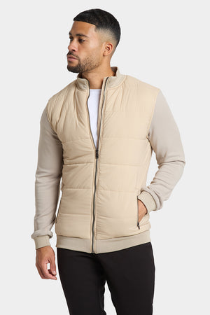 Quilted Hybrid Jacket in Stone - TAILORED ATHLETE - ROW