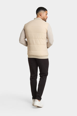 Quilted Hybrid Jacket in Stone - TAILORED ATHLETE - ROW