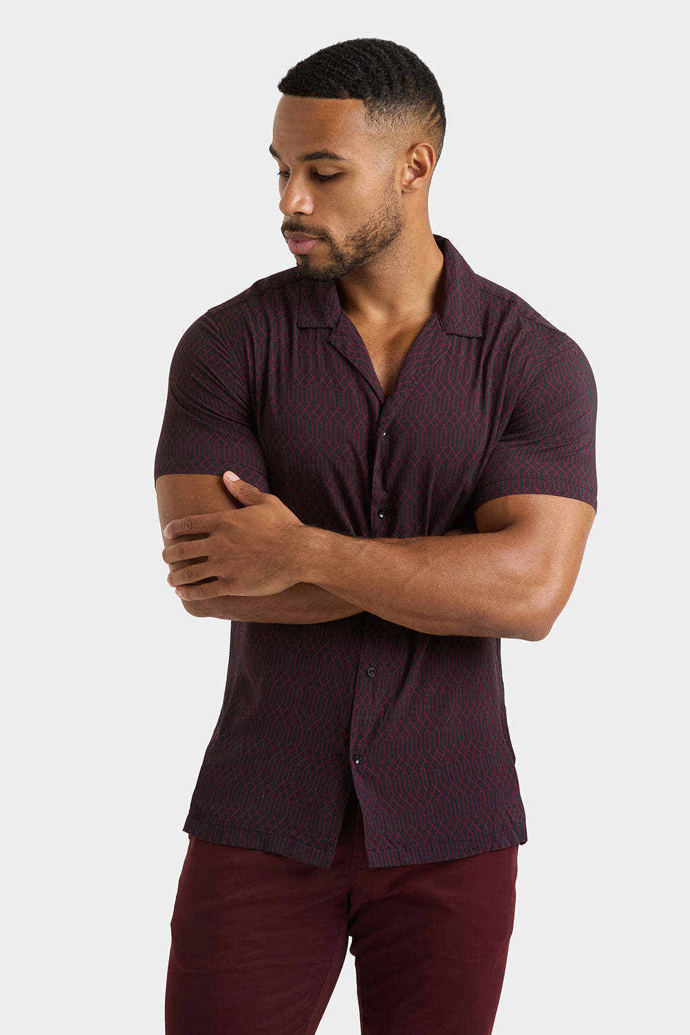 Printed Shirt in Black Retro - TAILORED ATHLETE - ROW