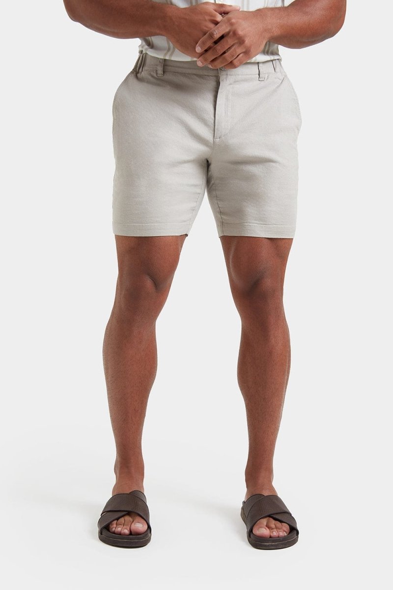 Linen-blend Shorts in Stone - TAILORED ATHLETE - ROW