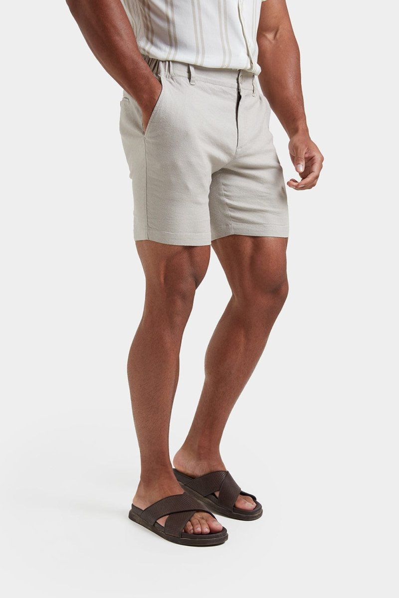 Linen-blend Shorts in Stone - TAILORED ATHLETE - ROW