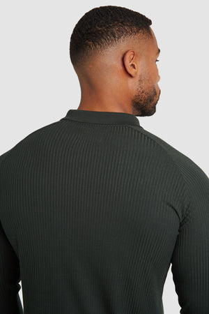 Ribbed Polo in Dark Forest - TAILORED ATHLETE - ROW