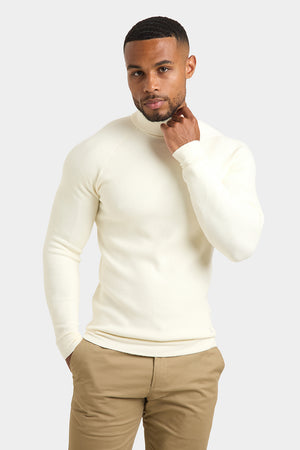 Supersoft Roll Neck in Chalk - TAILORED ATHLETE - ROW