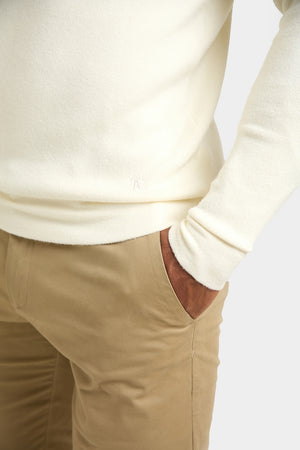 Supersoft Roll Neck in Chalk - TAILORED ATHLETE - ROW