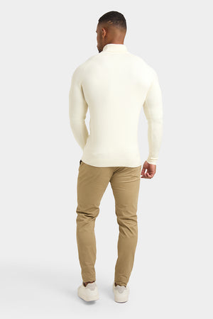 Supersoft Roll Neck in Chalk - TAILORED ATHLETE - ROW