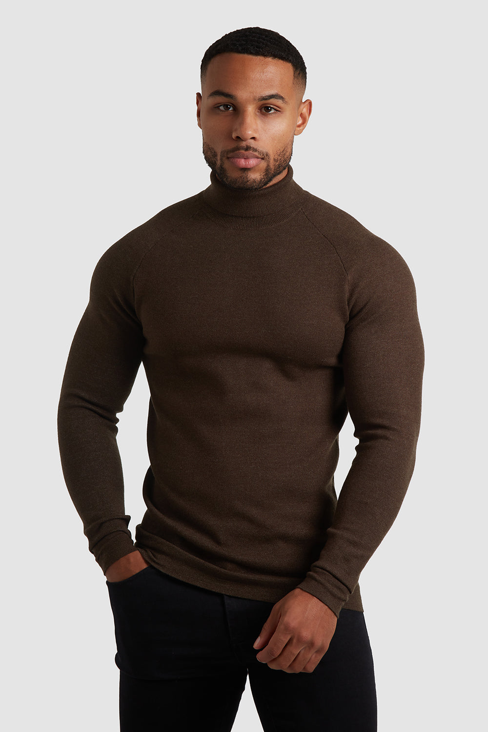 Super Soft Roll Neck in Khaki - TAILORED ATHLETE - ROW