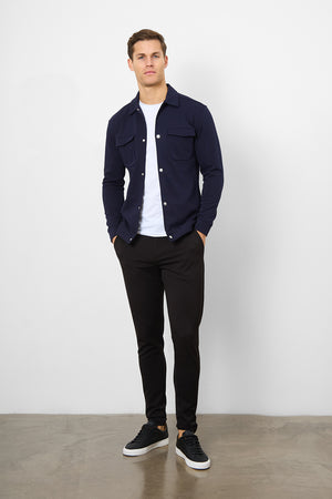 Jersey Shacket in Navy - TAILORED ATHLETE - ROW