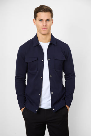 Jersey Shacket in Navy - TAILORED ATHLETE - ROW