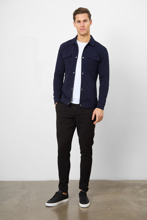 Jersey Shacket in Navy - TAILORED ATHLETE - ROW