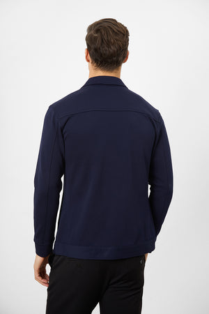 Jersey Shacket in Navy - TAILORED ATHLETE - ROW