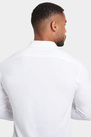 Plain Revere Collar Shirt in White - TAILORED ATHLETE - ROW