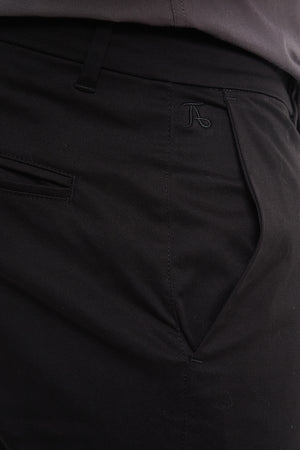 Muscle Fit Chino Shorts - Shorter Length in Black - TAILORED ATHLETE - ROW