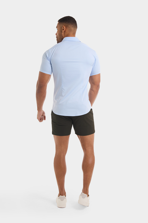 Muscle Fit Chino Shorts - Shorter Length in Khaki - TAILORED ATHLETE - ROW