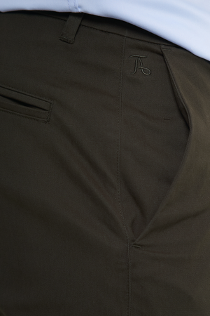 Muscle Fit Chino Shorts - Shorter Length in Khaki - TAILORED ATHLETE - ROW