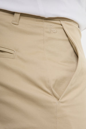 Muscle Fit Chino Shorts - Shorter Length in Stone - TAILORED ATHLETE - ROW