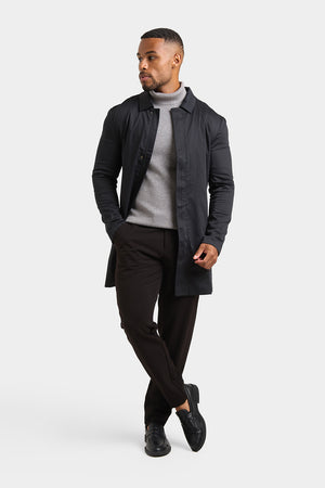 Shower Resistant Collared Coat in Black - TAILORED ATHLETE - ROW