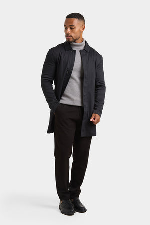 Shower Resistant Collared Coat in Black - TAILORED ATHLETE - ROW