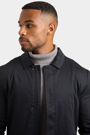 Shower Resistant Collared Coat in Black - TAILORED ATHLETE - ROW