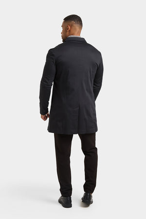 Shower Resistant Collared Coat in Black - TAILORED ATHLETE - ROW