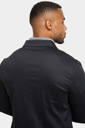 Shower Resistant Collared Coat in Black - TAILORED ATHLETE - ROW