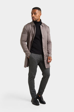 Shower Resistant Collared Coat in Mole - TAILORED ATHLETE - ROW