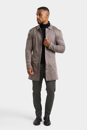 Shower Resistant Collared Coat in Mole - TAILORED ATHLETE - ROW