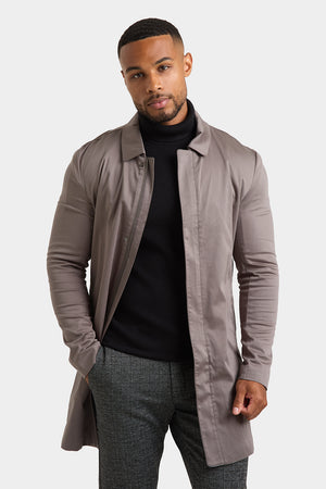 Shower Resistant Collared Coat in Mole - TAILORED ATHLETE - ROW