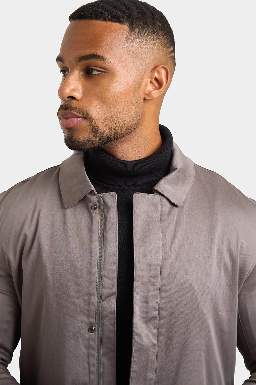 Shower Resistant Collared Coat in Mole - TAILORED ATHLETE - ROW