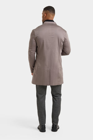 Shower Resistant Collared Coat in Mole - TAILORED ATHLETE - ROW