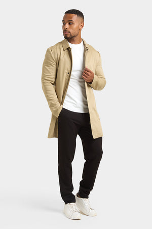 Shower Resistant Collared Coat in Stone - TAILORED ATHLETE - ROW