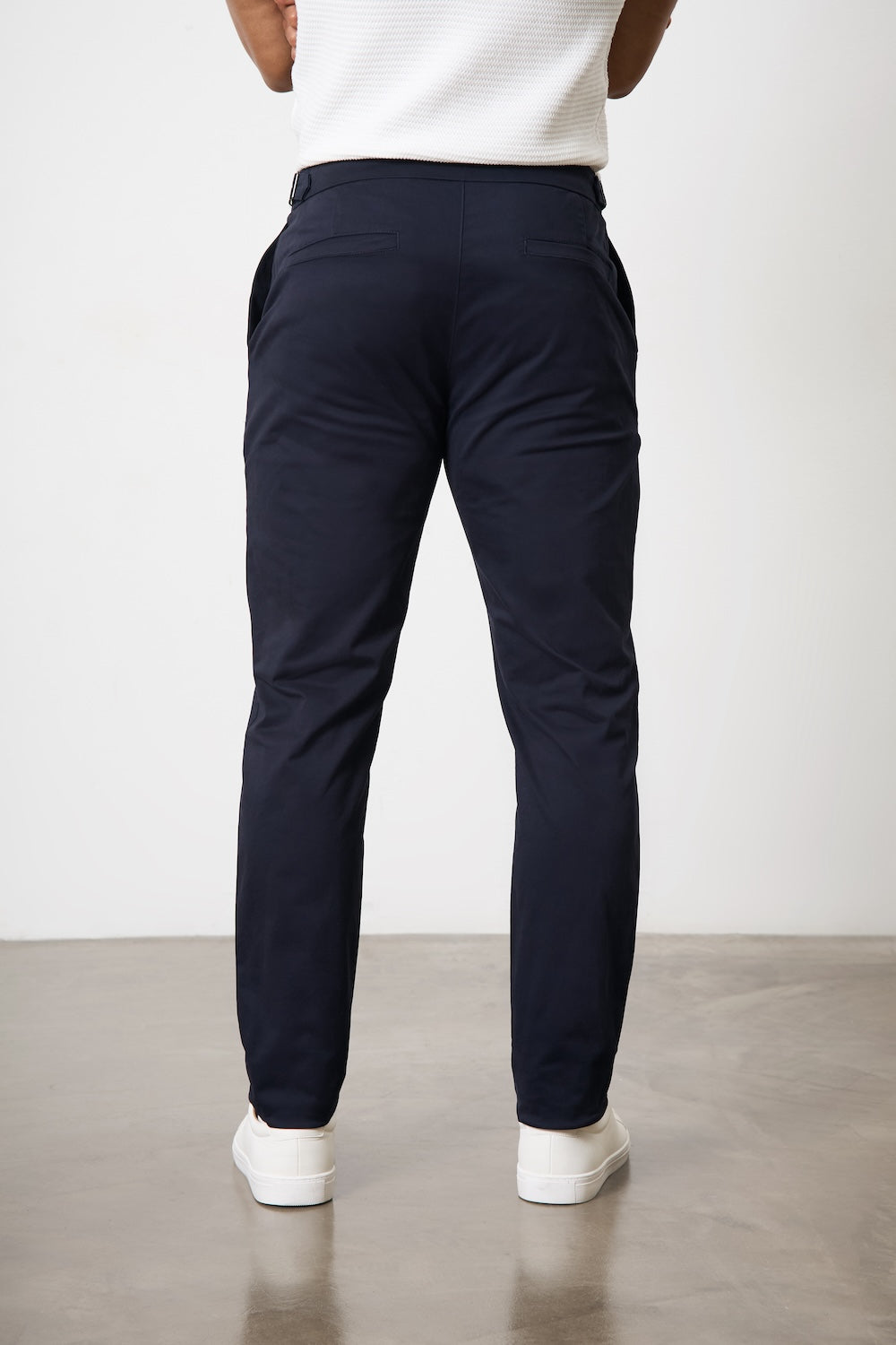Smart Chino Side Adjuster Trousers in Navy