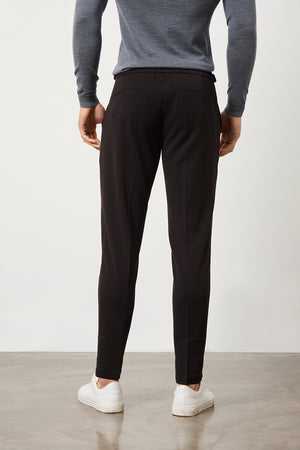 Pleat Side Adjuster Trousers in Black - TAILORED ATHLETE - ROW