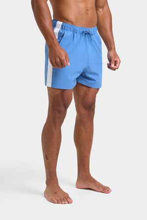 Side Stripe Swim Shorts in Pale Blue - TAILORED ATHLETE - ROW