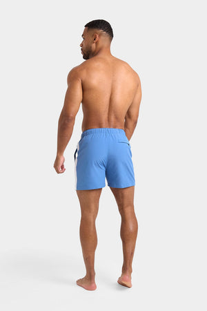 Side Stripe Swim Shorts in Pale Blue - TAILORED ATHLETE - ROW