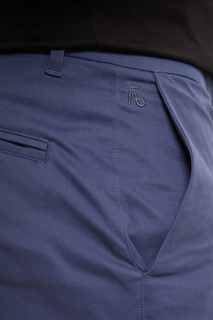 Muscle Fit Chino Shorts - Shorter Length in Airforce - TAILORED ATHLETE - ROW