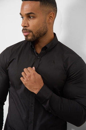 Muscle Fit Signature Shirt 2.0 in Black - TAILORED ATHLETE - ROW