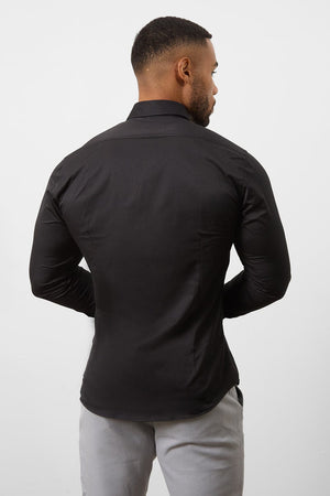 Muscle Fit Signature Shirt 2.0 in Black - TAILORED ATHLETE - ROW