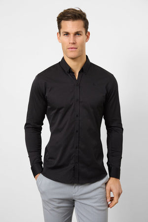 Muscle Fit Signature Shirt 2.0 in Black - TAILORED ATHLETE - ROW