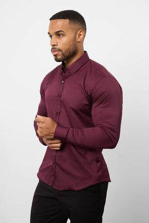 Muscle Fit Signature Shirt 2.0 in Burgundy - TAILORED ATHLETE - ROW