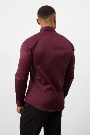 Muscle Fit Signature Shirt 2.0 in Burgundy - TAILORED ATHLETE - ROW