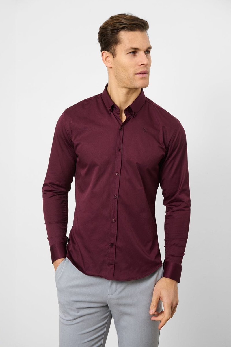 Muscle Fit Signature Shirt 2.0 in Burgundy - TAILORED ATHLETE - ROW