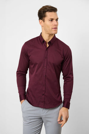 Muscle Fit Signature Shirt 2.0 in Burgundy - TAILORED ATHLETE - ROW