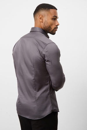 Muscle Fit Signature Shirt 2.0 in Grey - TAILORED ATHLETE - ROW