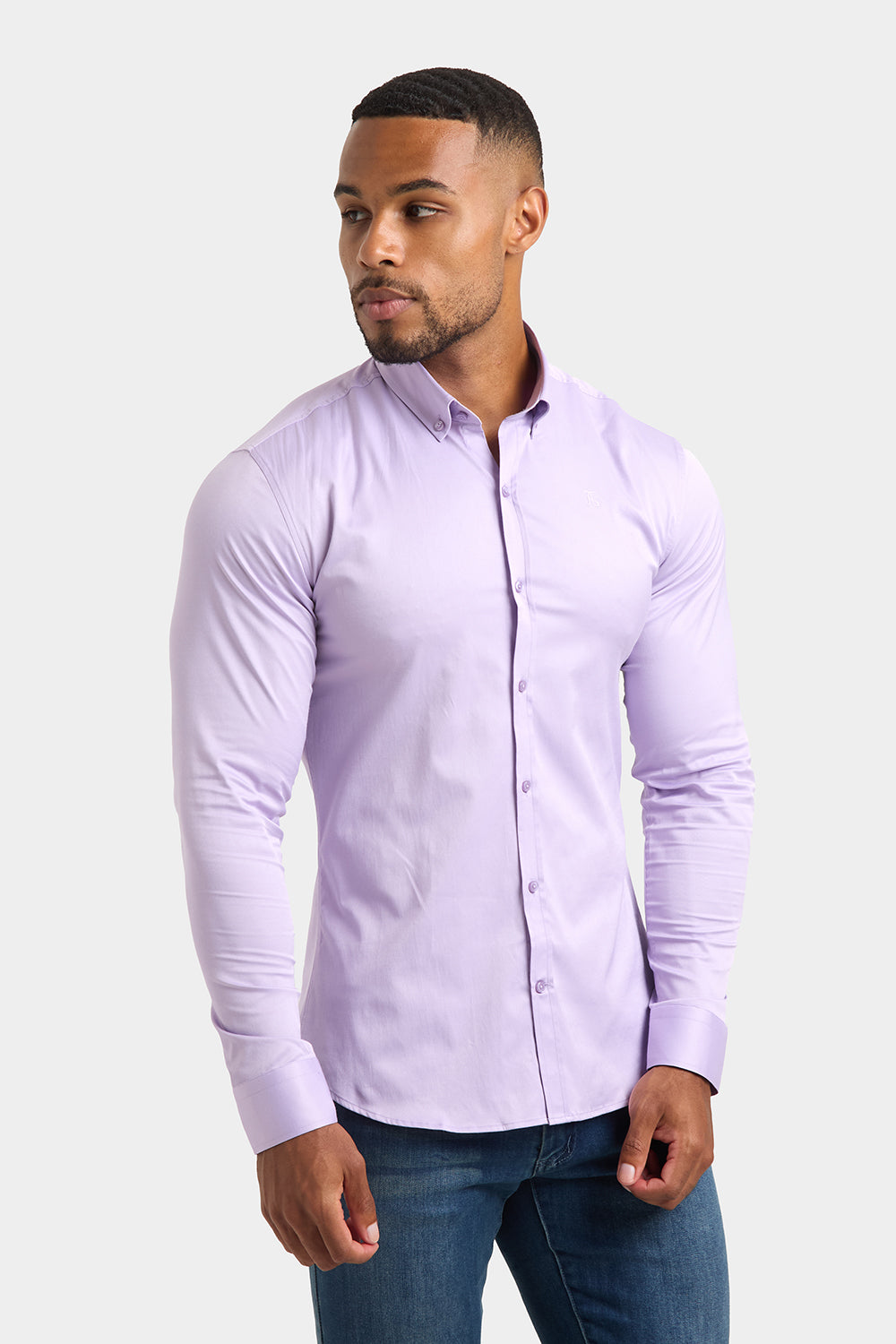 Muscle Fit Signature Shirt in Lilac - TAILORED ATHLETE - ROW