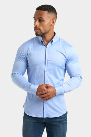 Muscle Fit Signature Shirt in Mid Blue - TAILORED ATHLETE - ROW